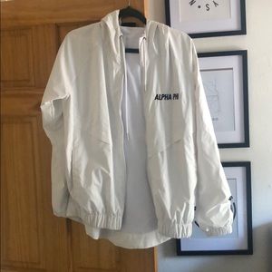 White alpha phi rain jacket, worn once